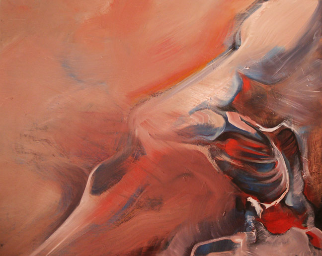 Red Abstract Oil Painting