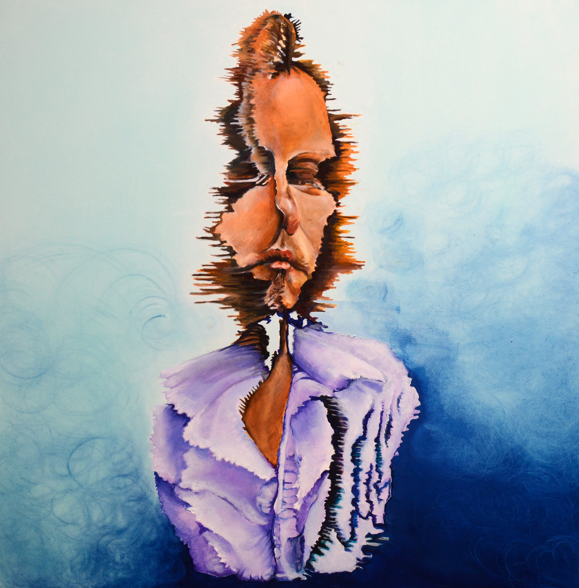 Infoxication, Oil on Panel Painting for Sale, 24 x 24 x 1.5 Inches
